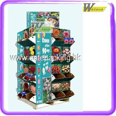 China Recyclable Flower Seeds Cardboard Material Floor Display With Custom Printing for sale