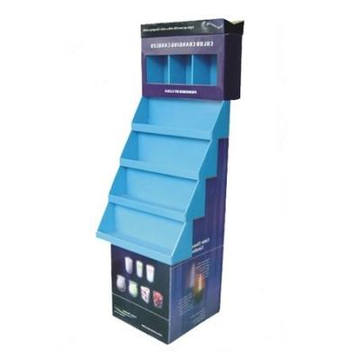 China Recyclable Supermarket Advertising Display Stand Cardboard Flooring For Portfolio Or Notecase for sale