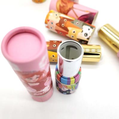 China Recycled Eco Friendly Biodegradable Materials Custom Lip Balm Container Lift Up Tube Twist Up Lipstick Packaging Paper Tubes for sale