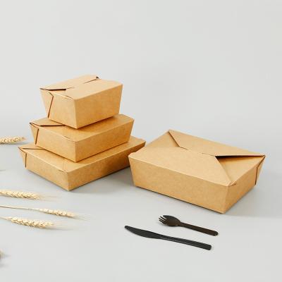 China Take Out Recyclable Disposable Food Containers Brown Kraft Paper Take Out Food Needle Cake Bowls for sale