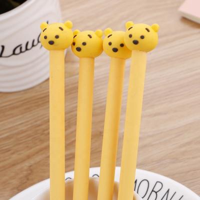 China Normal bear head writing Pen Black Neutral Pen with point 0.5 mm for sale