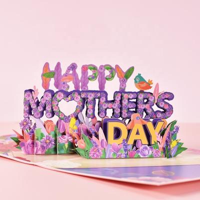 China Worldwide Happy 2022 New Mothers Day Greeting Card 3D Creative Holiday Blessing Card for sale