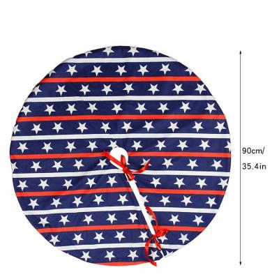 China New Independence Day Decoration Christmas Tree Skirt for American Independence Day Decorations National Day Party Decoration for sale