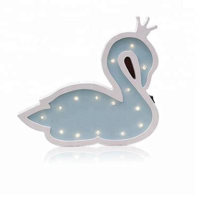 China Swan Modern Kids LED Wooden Animal Night Light - Battery Operated LED for sale