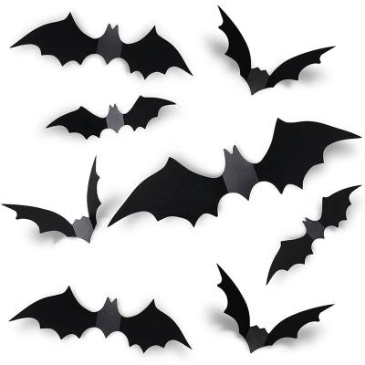 China 160pcs Removable REUSABLE 3D Bats Stickers, Scary Halloween Party Supplies Bats Wall Decals DIY Home Window Wall Decor for sale