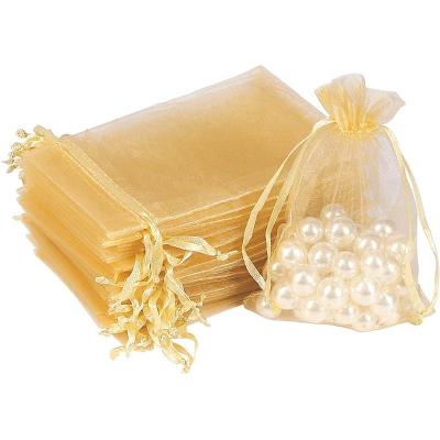 China For Jewelry Candy 100pcs Organza Bags, 4 x 6 in Christmas Wedding Favors Candy Mesh Gift Drawstring Bags Jewelry Pouches for sale