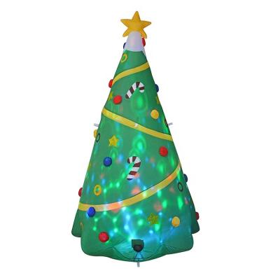 China Fabric Christmas Decoration 6ft Inflatable Christmas Tree With Stars Indoor And Outdoor for sale