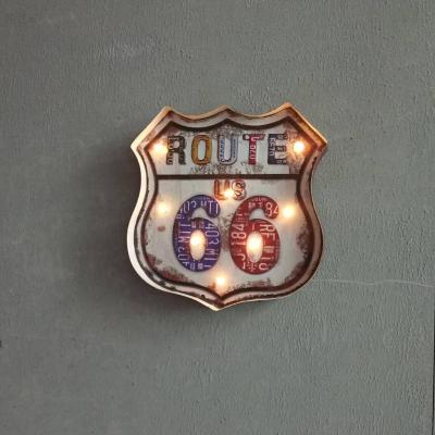 China Rustic USA Route 66 Metal Sign Vintage USA Wall Decor for sale