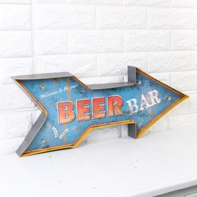 China Europe Retro Tin Metal Bar Cave Beer Signs for Bar Beer Club Wall Decor (Arrow) for sale