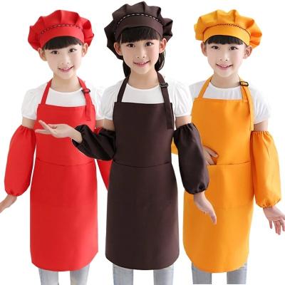 China Simple Material Apron Kitchen Waterproof Aproncotton Painting Apron For Kids for sale