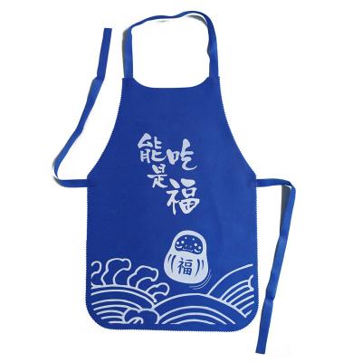 China Plain Custom Logo Pattern White Apron Disposable Non Woven Apron For BBQ for sale