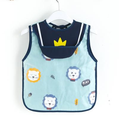 China Sleeveless Shirt Washable Pure Cotton Drinking Baby Feeding Burp Apron Baby Bandana Drool Bibs for sale