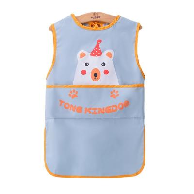 China Summer Washable Good Quality Children's Sleeveless Aprons Waterproof And Dirtproof Baby Apron Feeding for sale