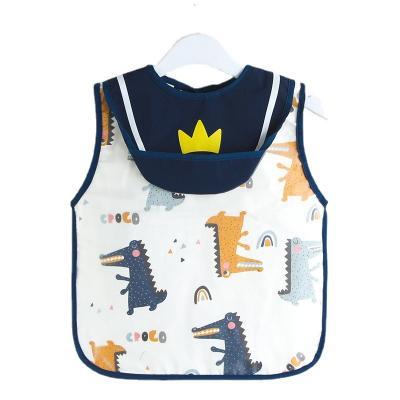 China Custom Washable Cotton Sleeveless Bib Summer Baby Apron Printing Saliva Cotton Anti-dirty Shirt for sale