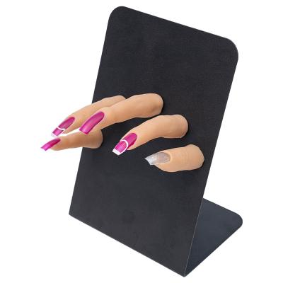 China Eco-friendly Silicone Manicure Practice Finger Set Console Prosthetic Hand Bendable Silicone Support Model Finger for sale