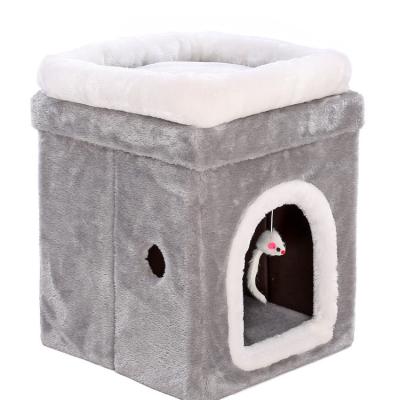 China New Design Popular Multifunctional Folding Collapsible Storage Ottoman Storage Ottoman Stool Pet Room Ottoman For Pet Kitty Puppy for sale