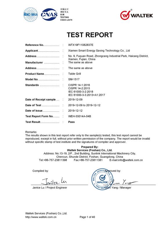 CB - Xiamen Smart Energy Saving Technology Co., Ltd.