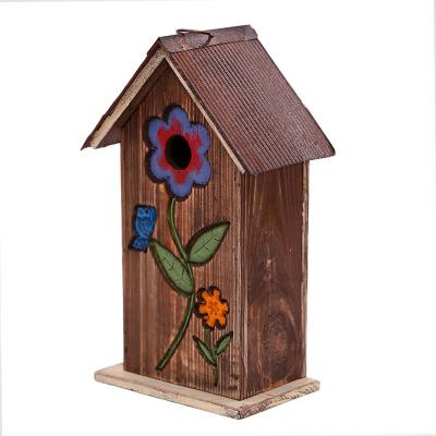 China Viable Wooden CYPRESS Bird House Hotel Single Aged Insect House Soft Bird Nest for sale