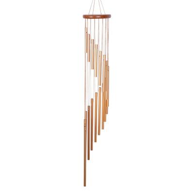 China Art Decor Wind Chime Outdoor Metal Wind Rings Solid Wood and 18 Stroke Aluminum Alloy Gold Tubes Garden Wind Chime f for sale