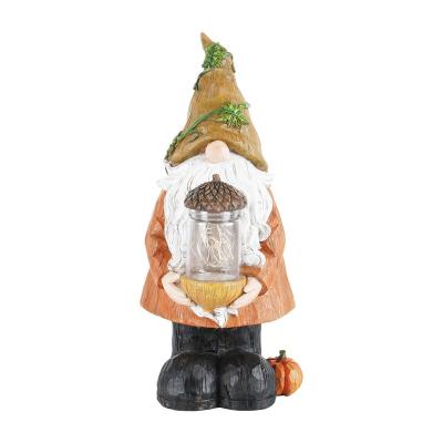 China CLASSIC Garden Gnome Statue Harvest Gnome Figurine with Fruit Pine Cone in Hand for Fall Harvest Party House for sale