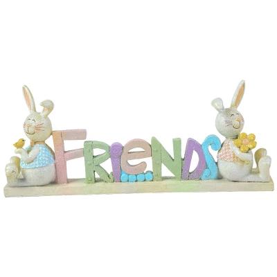 China Eco-friendly Exquisite Handmade Cute Rabbit Wind Spinners Garden Ornaments Resin Ornaments For Home Garden Decoration for sale