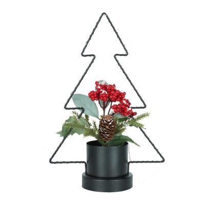 China Handwork Mini Christmas Tree With Lights and Christmas tree light table decoration ornaments small Christmas tree for sale