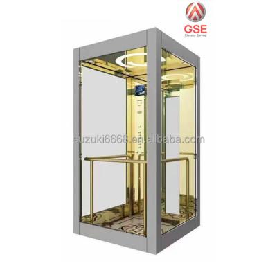 China SUZUKI China Brand Elevator Chamber Elevators Stainless Glass Guided Panoramic Elevator 600-1000 Kg Machine Glass Part for sale