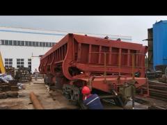 Dumping Test in Factory Railway Side Dump Wagons