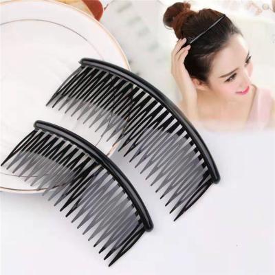 China Hot Sale 24/20/16 Waterproof Black Curry Teeth Plastic Insert Bangs Korean Hair Comb Fashion Hair Comb for sale