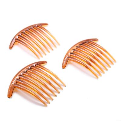 China Waterproof Women's 7 Tooth Hair Comb Fringes Hairstyle Hair Ornament Single Insert Comb Black Coffee Simple Short Plastic Color for sale