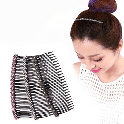 China 12pcs/pack Waterproof Hair Combs Hair Accessories Plum Rhinestone Insert Bangs Ladies Headdress Clip Top Jewelry Card Hair Clips Combs for sale