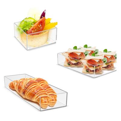 China Plastic Transparent Plastic PS Dessert Bread Storage Box Thickened Party Cake Sushi Candy Pastry Box Storage Box for sale