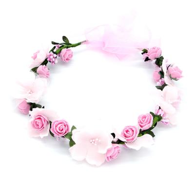 China Main Bride Garland Headdress Forest Flowers European Hair Band Seaside Holiday Flower and American Bridal Garland Headdress for sale