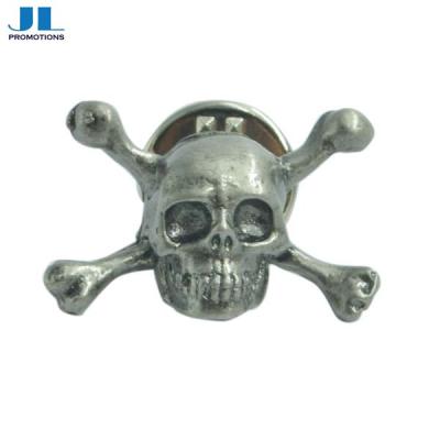 China USA Custom Made Cubic 3D Zombie Antique Head Skeleton Lapel Pin for sale