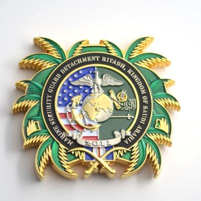 China Special Europe Cutout Metal Shaped Marine Challenge Coin With Translucent Enamel for sale