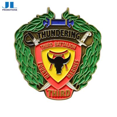 China Custom 3D Europe Marines Challenge Coin Souvenir Coin Thunder Thunder Antique Gold for sale