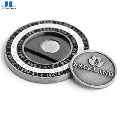 China Golf Poker Chip Ball Marker Customized Logo Metal Chip Golf Ball Marker Poker for sale