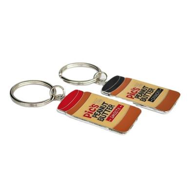 China Souvenir / Business Gift Factory Price Custom Design Metal Soft Enamel Key Chain Bottle Shaped Key Chain For Beverage And Juice for sale