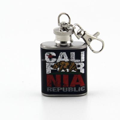 China Wholesale 1oz Mini Gift Hip Pouch Flask Mini SS Flask With Keychain for sale