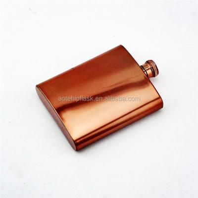 China Electric gift copper color wine hip flask for sale