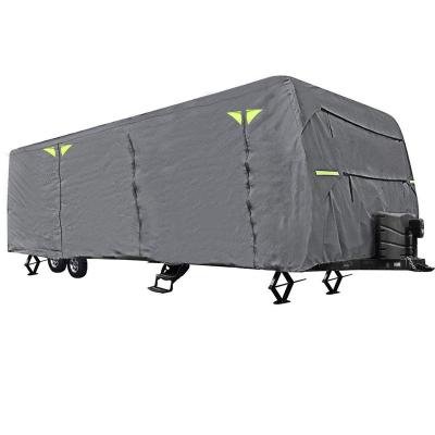 China Brief & Single Color Fonzier Travel Trailer Heavy Duty Cover RV Cover Upgraded 5 Layers Camper Top Anti-UV Cover For 22' - 24' for sale