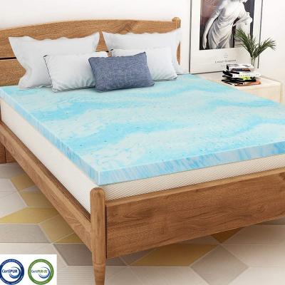 China Hot Selling 2 Inch Cooling Gel Infused Compressed Slim Memory Foam Mattress Topper for sale