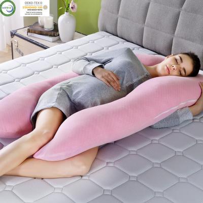 China Anti Dust Mites Velvet Knit Fabric Custom Full Body Long Sleeping Support Pregnancy Wedge Pillow for sale