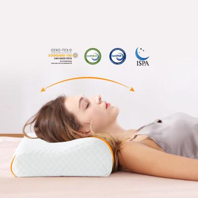 China Hilton Health Anti Dust Mites Ergonomic Bamboo Charcoal Foam Neck Roll Pillow for sale