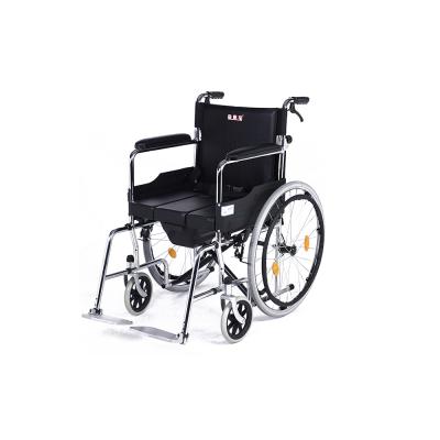 China Lightweight Cheap Lightweight Durable Foldable Manual Wheelchair KBW808 Price With Commode For Elderly for sale