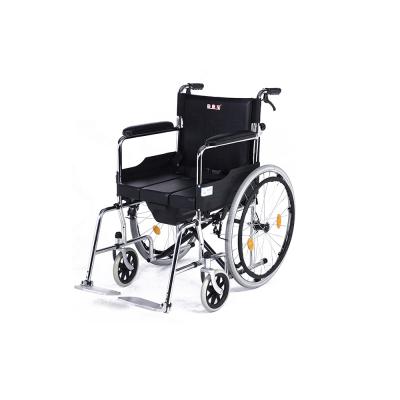 China Model KBW808 High End Folding Wheelchair With Commode High End Armrest Flip Up Wheelchair for Eldely and Handicapped for sale