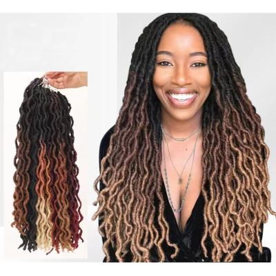 China Cheap Yaki Ombre Synthetic Hair Wig Braid Wig Hair Pre Stretched Faux Curly Locs Braid For African Hair Extension for sale