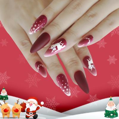 China 2021 Easy Wear Christmas Nail Wraps Flashing Snowman Nail Stickers Designer Nail Art for sale