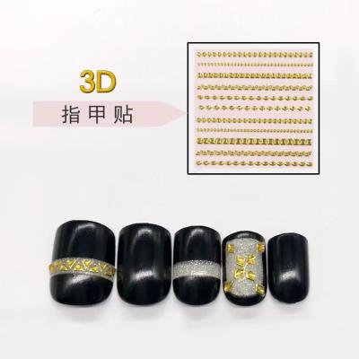 China Easy Wear Custom Diamond Series Polish Strips Waterproof 3D Bronzing Nail Patch Nail Wraps Nail Art Sticker for sale