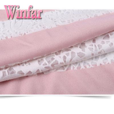 China Memory CVC Poly / Single Burnout Cotton Jersey Dyed Knitting Fabric For Garment for sale